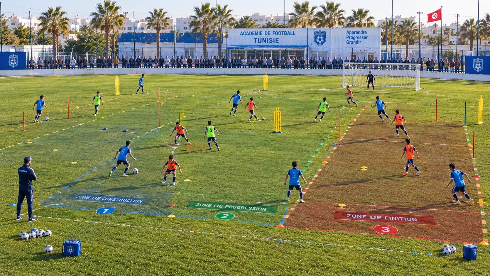 Jeune joueur U13 en dribble, visuel de la plateforme